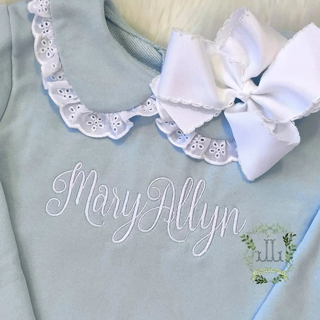 Girls French Terry Cotton Collared Sweatshirts Pink Poodle Designz