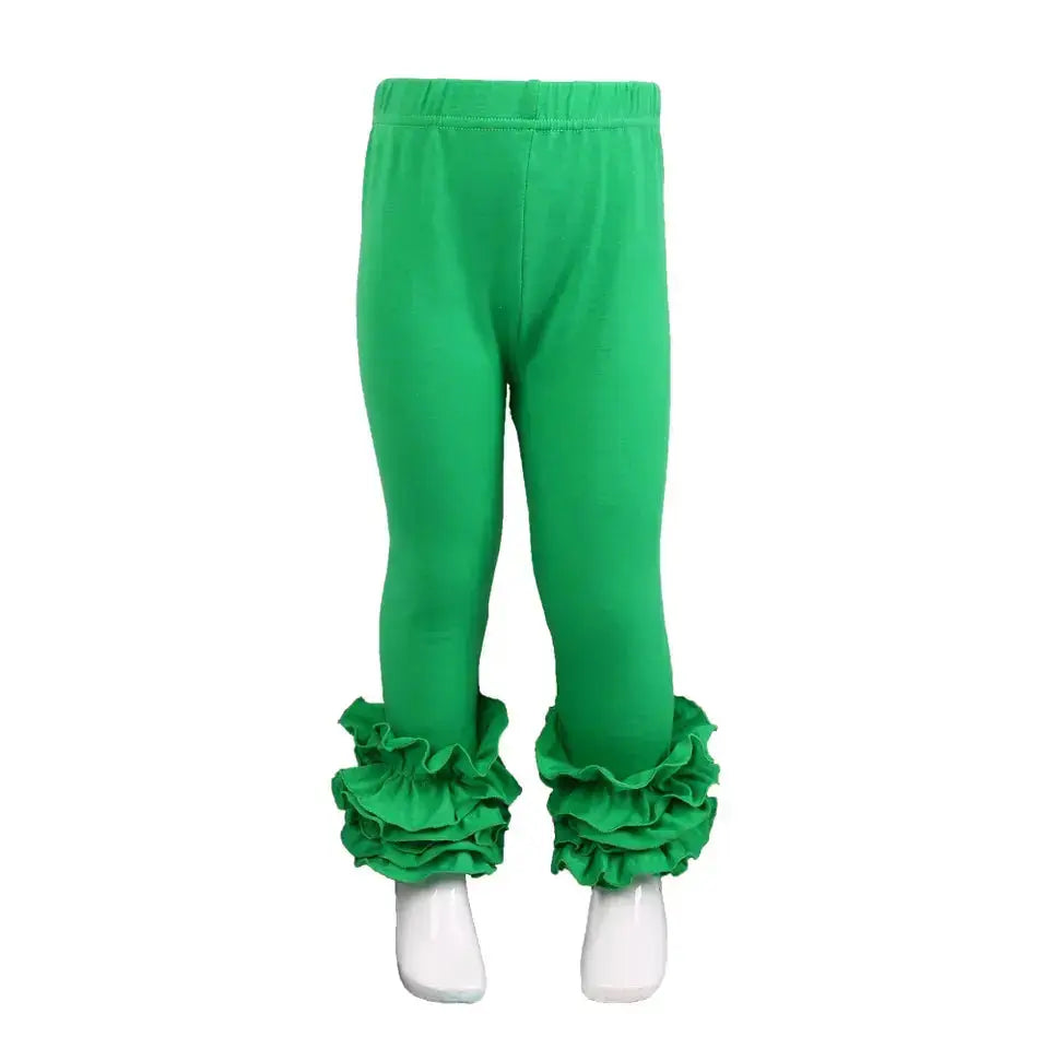 Girls Icing Ruffle Leggings Pink Poodle Designz
