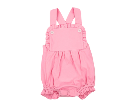 Girls Knit Ruffle Sunsuit Pink Poodle Designz