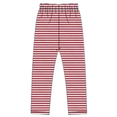 Girls Red & White Striped Legging Yoyabee