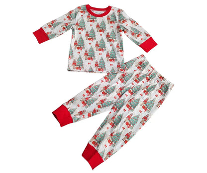 Girls Ruffle Nutcracker Christmas 1 Piece Pajama Onesie (Copy) Pink Poodle Designz