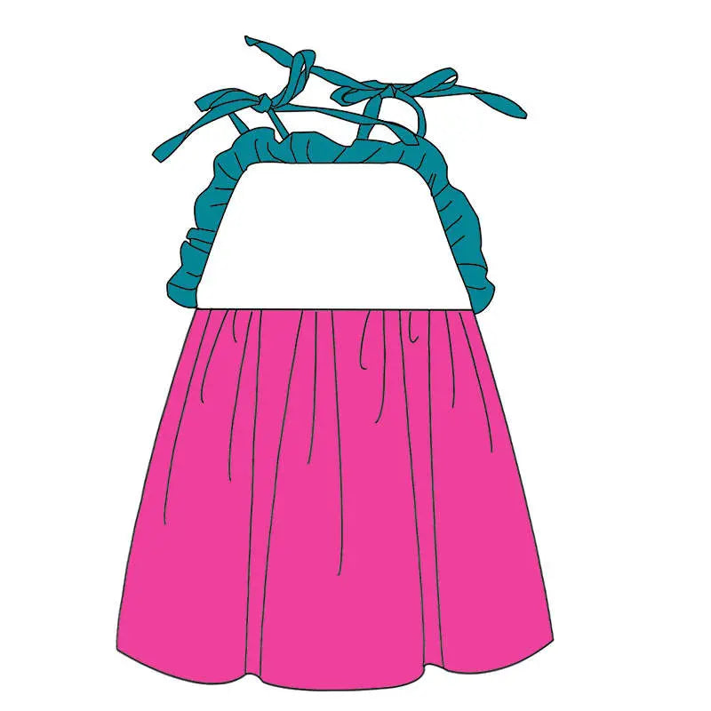 Girls Ruffle Tie Top Sundresses Pink Poodle Designz
