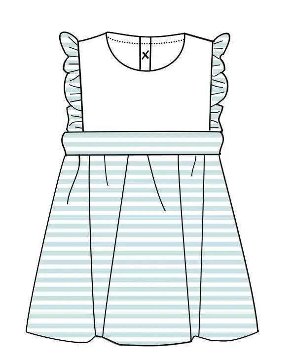 Girls Striped Summer Knit Dresses Pink Poodle Designz