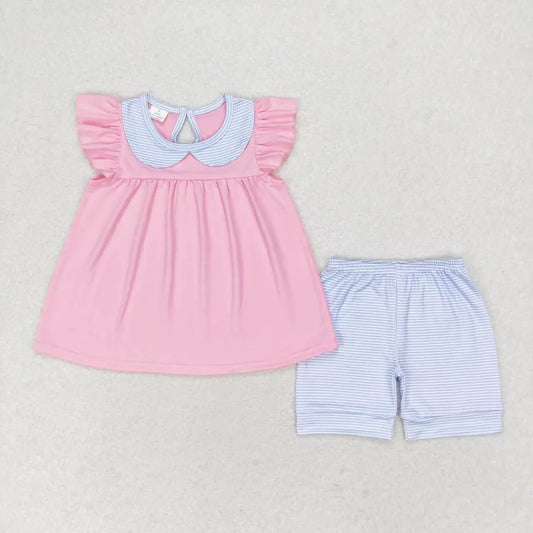 Girls Tunic & Striped Shorts Set ***Last One Available*** Pink Poodle Designz