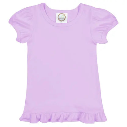Girls' Short Sleeve Ruffle Tee Pink Poodle Designz