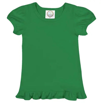 Girls' Short Sleeve Ruffle Tee Pink Poodle Designz