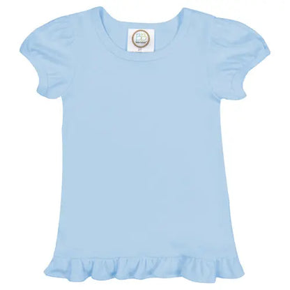 Girls' Short Sleeve Ruffle Tee Pink Poodle Designz