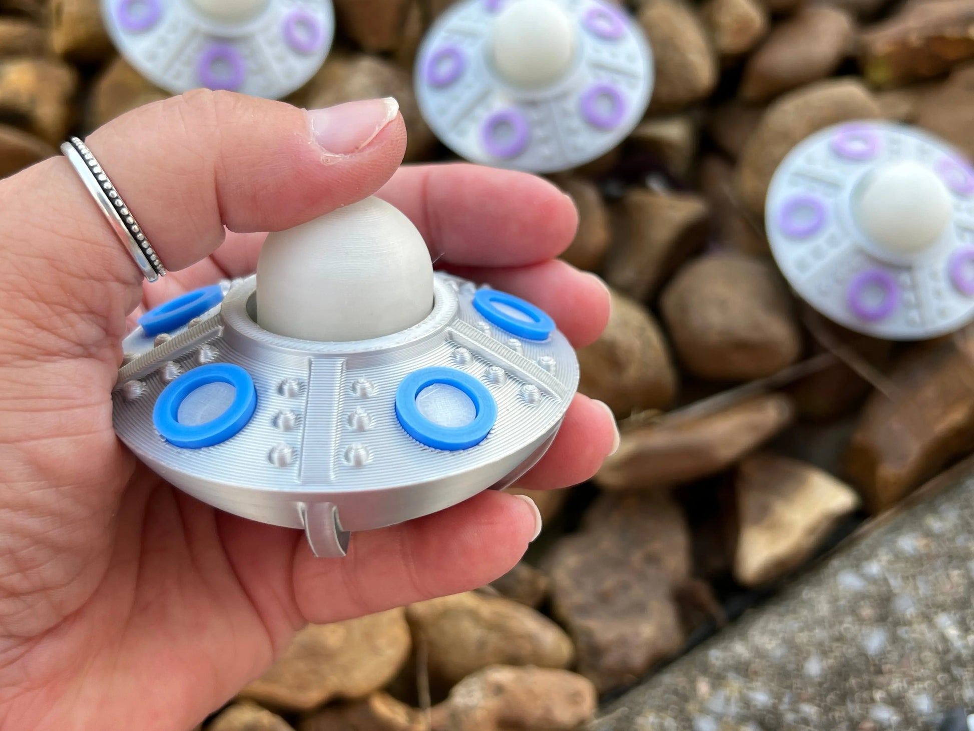 Glow In The Dark UFO Clicker Pink Poodle Designz