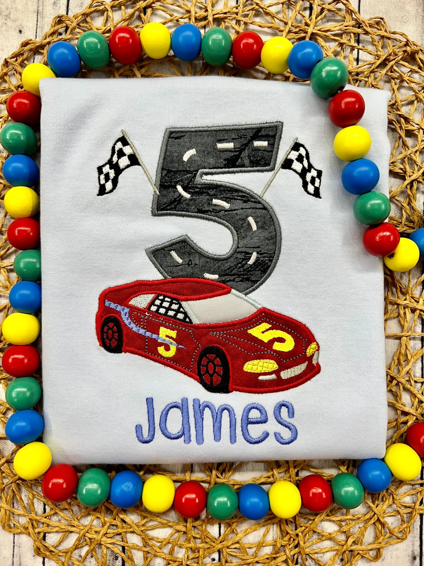 Hot Wheel Race Car Applique Boy's Short Sleeve Tee Blanks Boutique