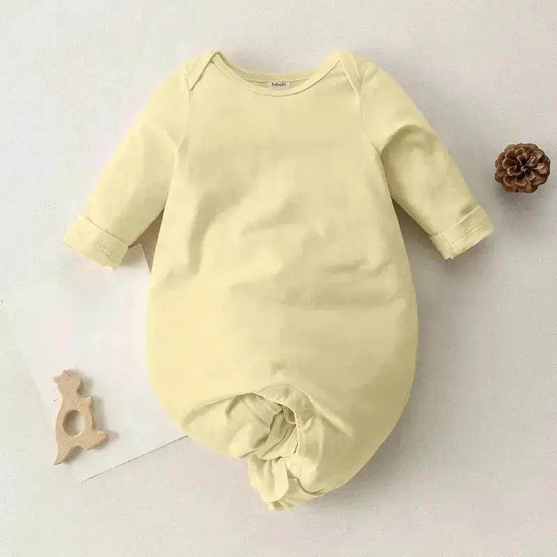 Infant/Baby Solid Long Sleeve Ivory Jumpsuit Unisex Pink Poodle Designz