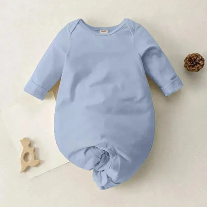 Infant/Baby Solid Long Sleeve Ivory Jumpsuit Unisex Pink Poodle Designz