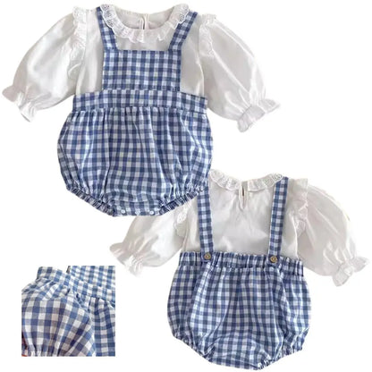 Infant Classic Plaid Romper Pink Poodle Designz