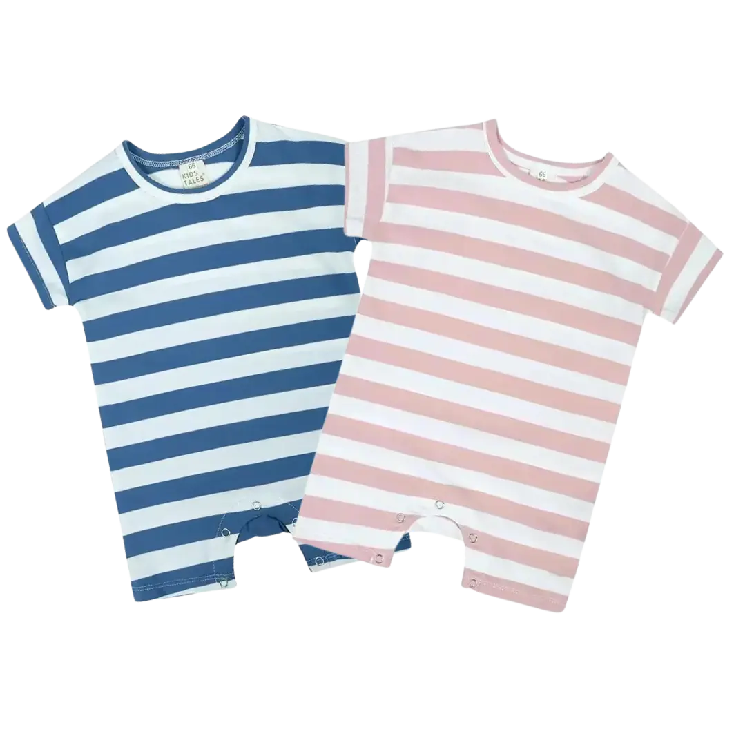 Infant Cotton Striped Rompers Pink Poodle Designz