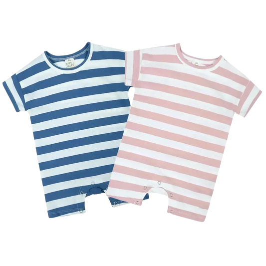 Infant Cotton Striped Rompers Pink Poodle Designz