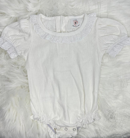 Infant Eyelet Lace Ruffle Bubble Pink Poodle Designz