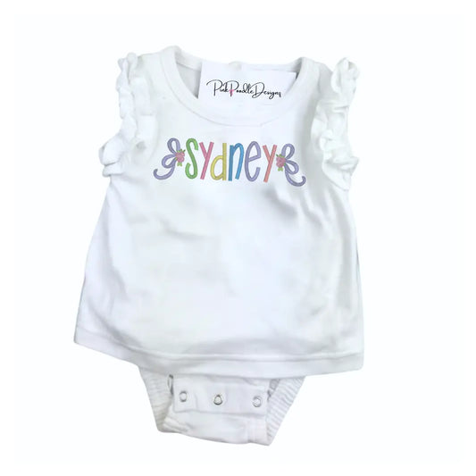 Infant Girl’s White Ruffle Bubble NB-3M blossom blanks