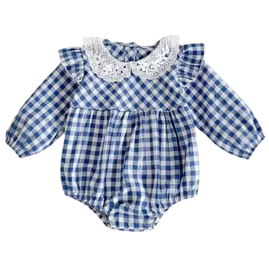 Infant Long Sleeve Gingham Bubble Pink Poodle Designz