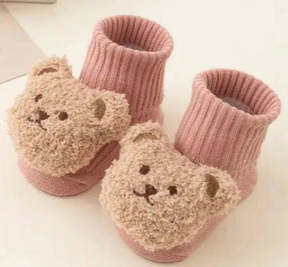 Infant Warm Non Slip Slipper Socks Pink Poodle Designz