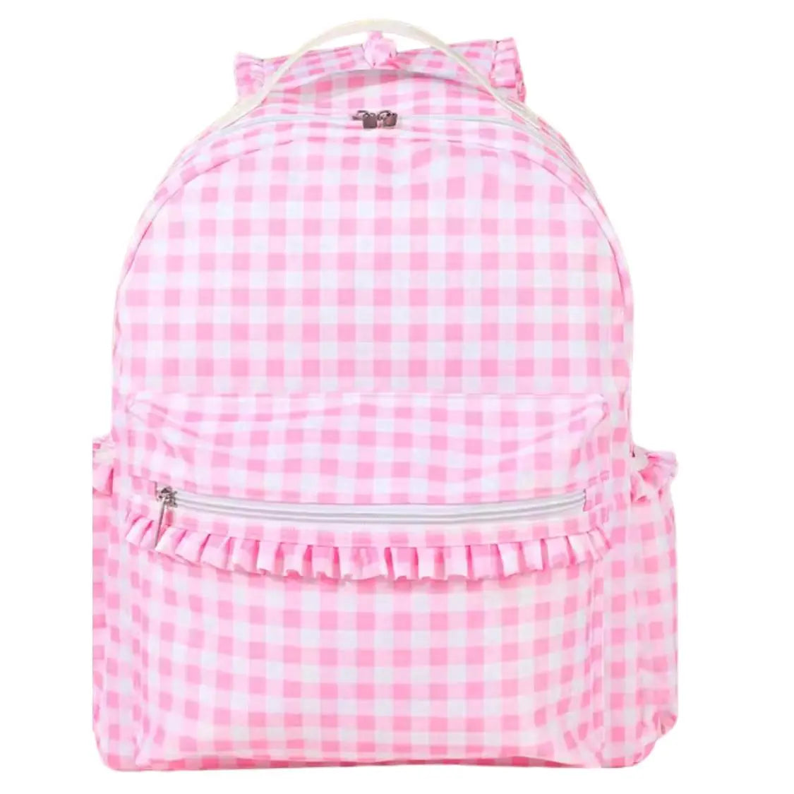 Kids Gingham Backpack Pink Poodle Designz