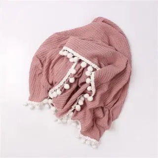 Organic Knit Gauze Baby Swaddle Blanket Pink Poodle Designz