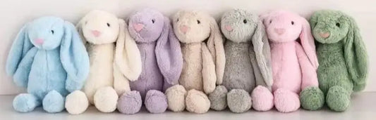 PREORDER 16” Embroidered Plush Bunnies Pink Poodle Designz