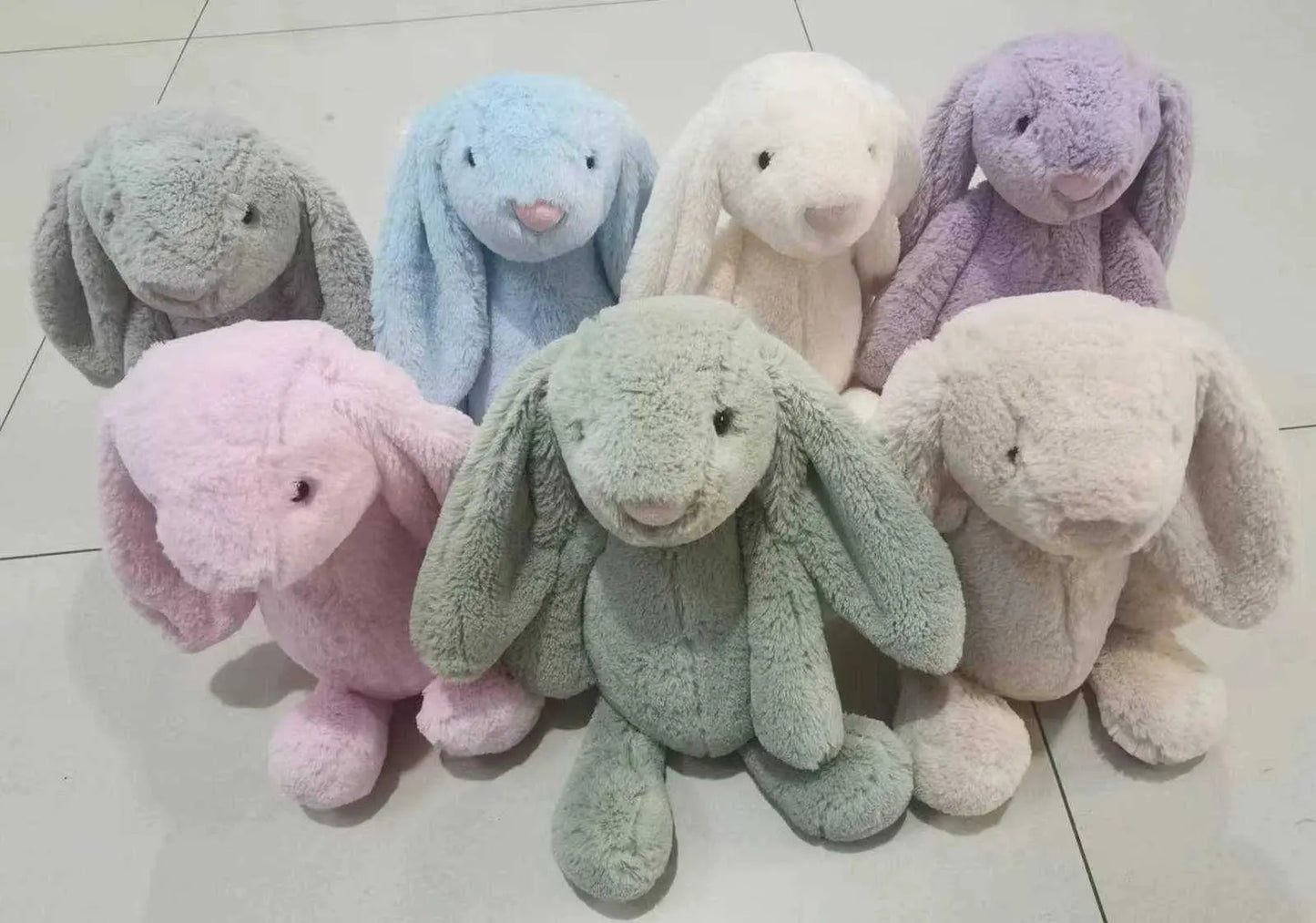 PREORDER 16” Embroidered Plush Bunnies Pink Poodle Designz