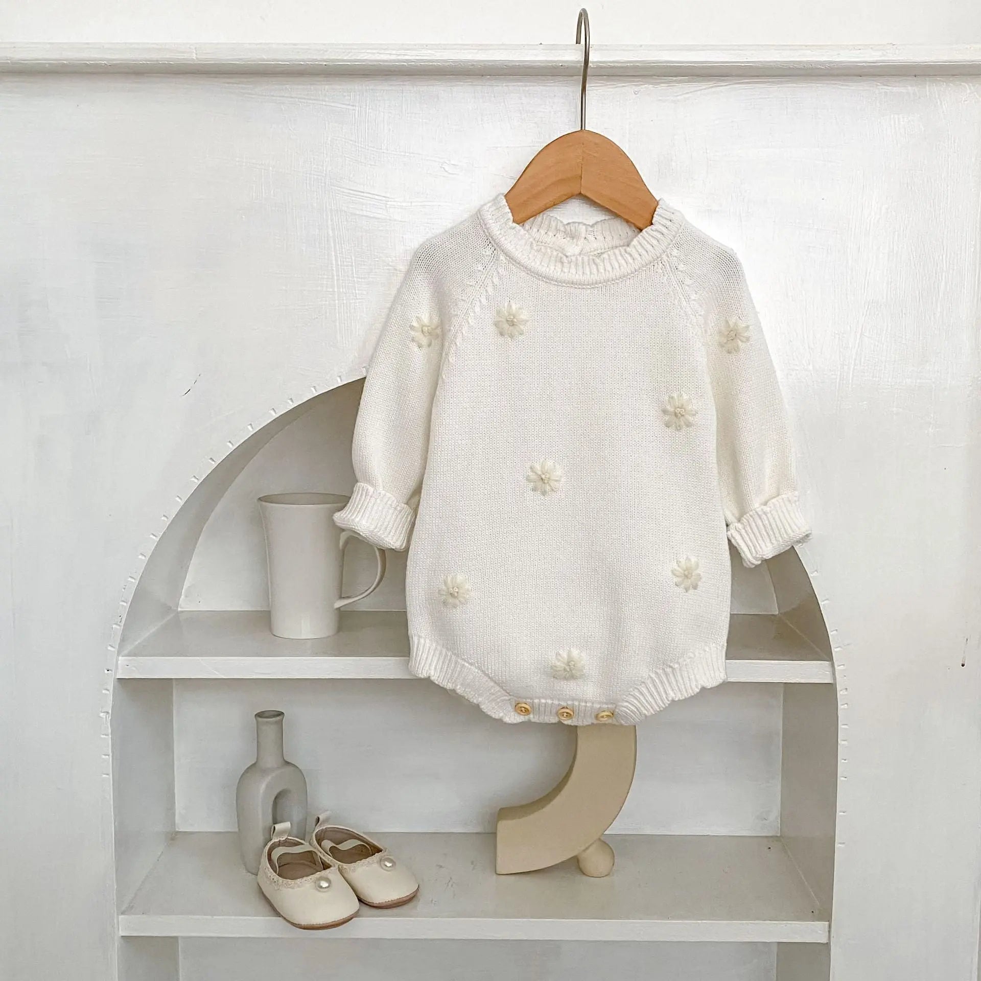 PREORDER Boutique Style Sweater Bubble Rompers Pink Poodle Designz