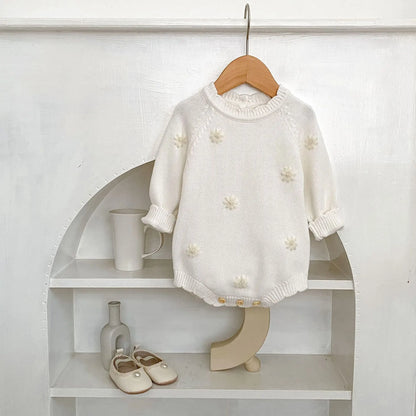 PREORDER Boutique Style Sweater Bubble Rompers Pink Poodle Designz