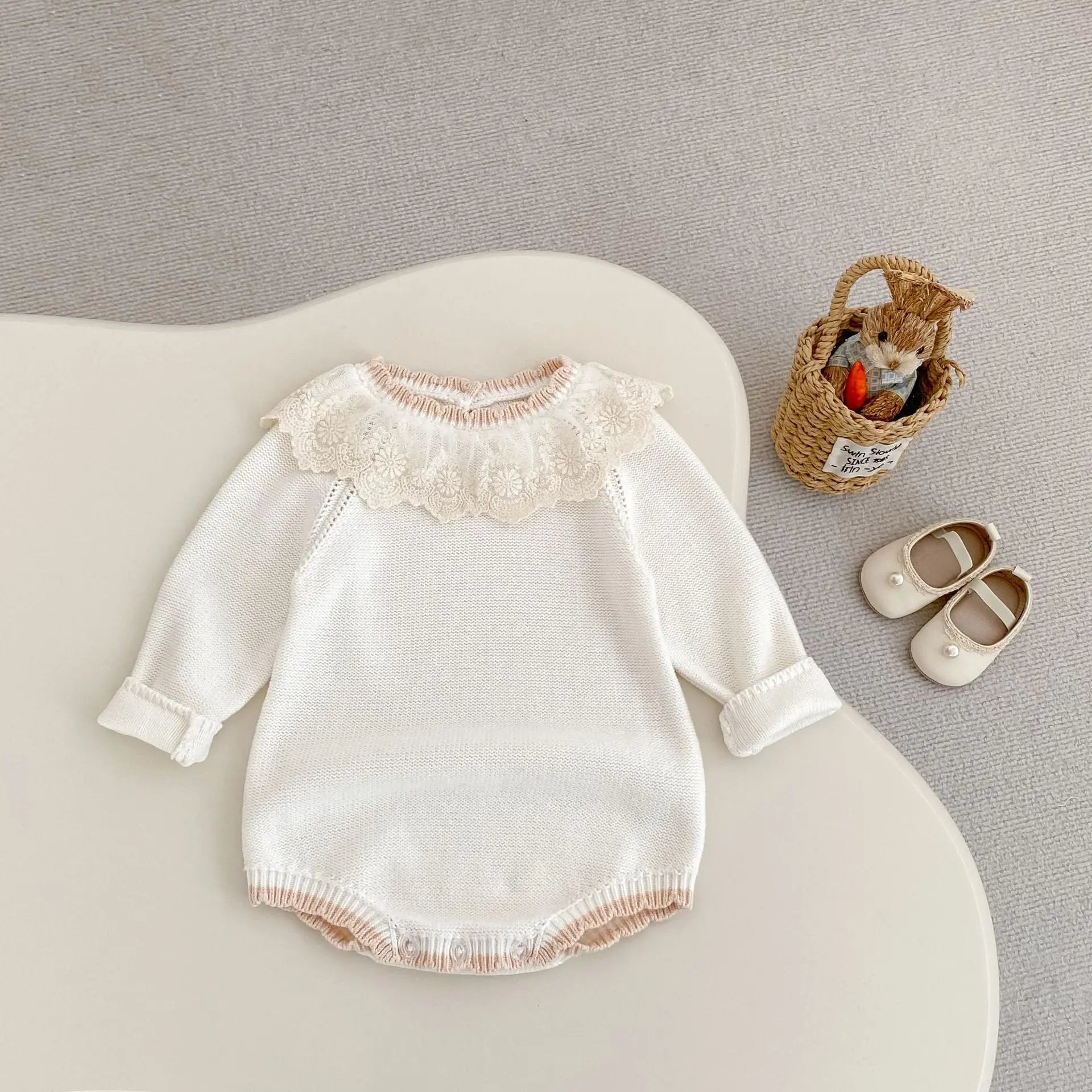 PREORDER Boutique Style Sweater Bubble Rompers Pink Poodle Designz