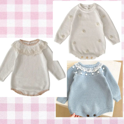 PREORDER Boutique Style Sweater Bubble Rompers Pink Poodle Designz
