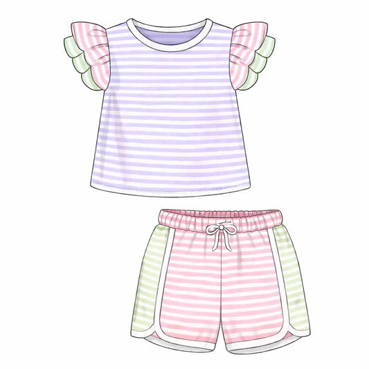 PREORDER-COLOR BLOCK STRIPED PLAY SETS (Copy) Pink Poodle Designz