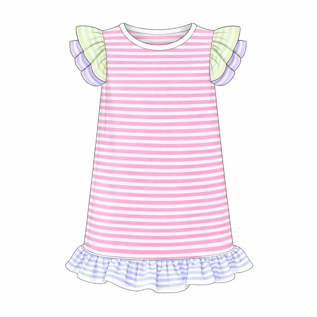 PREORDER-COLOR BLOCK STRIPED PLAY SETS (Copy) Pink Poodle Designz
