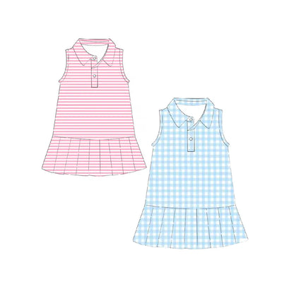 PREORDER Girls Gingham Tennis Dress Pink Poodle Designz