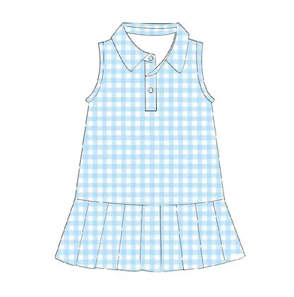 PREORDER Girls Gingham Tennis Dress Pink Poodle Designz