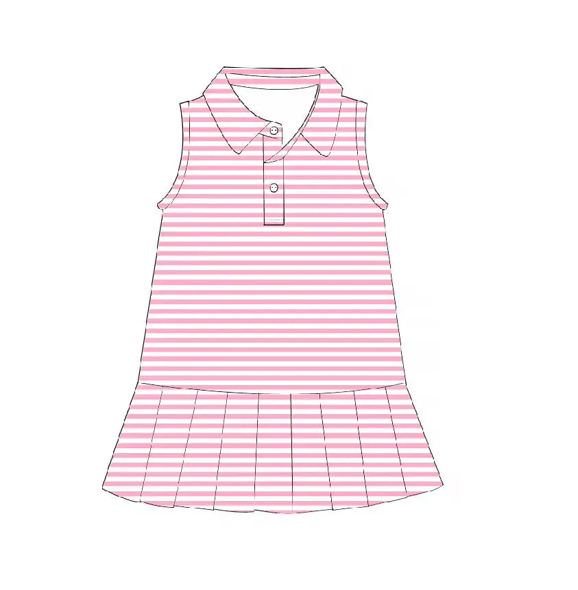 PREORDER Girls Gingham Tennis Dress Pink Poodle Designz