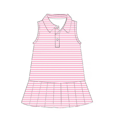 PREORDER Girls Gingham Tennis Dress Pink Poodle Designz