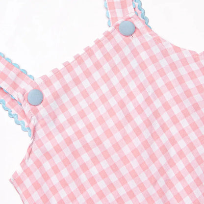 PREORDER Girls Pink Gingham Summer Short Set Pink Poodle Designz