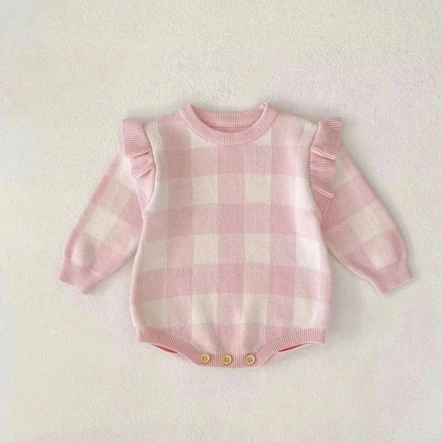 PREORDER Infant Checkered Sweater Bubble (Copy) Pink Poodle Designz