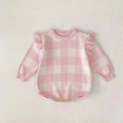 PREORDER Infant Checkered Sweater Bubble (Copy) Pink Poodle Designz