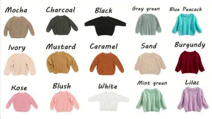 PREORDER ***KIDS CHUNKY KNIT SWEATERS*** Pink Poodle Designz
