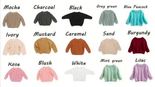 PREORDER ***KIDS CHUNKY KNIT SWEATERS*** Pink Poodle Designz