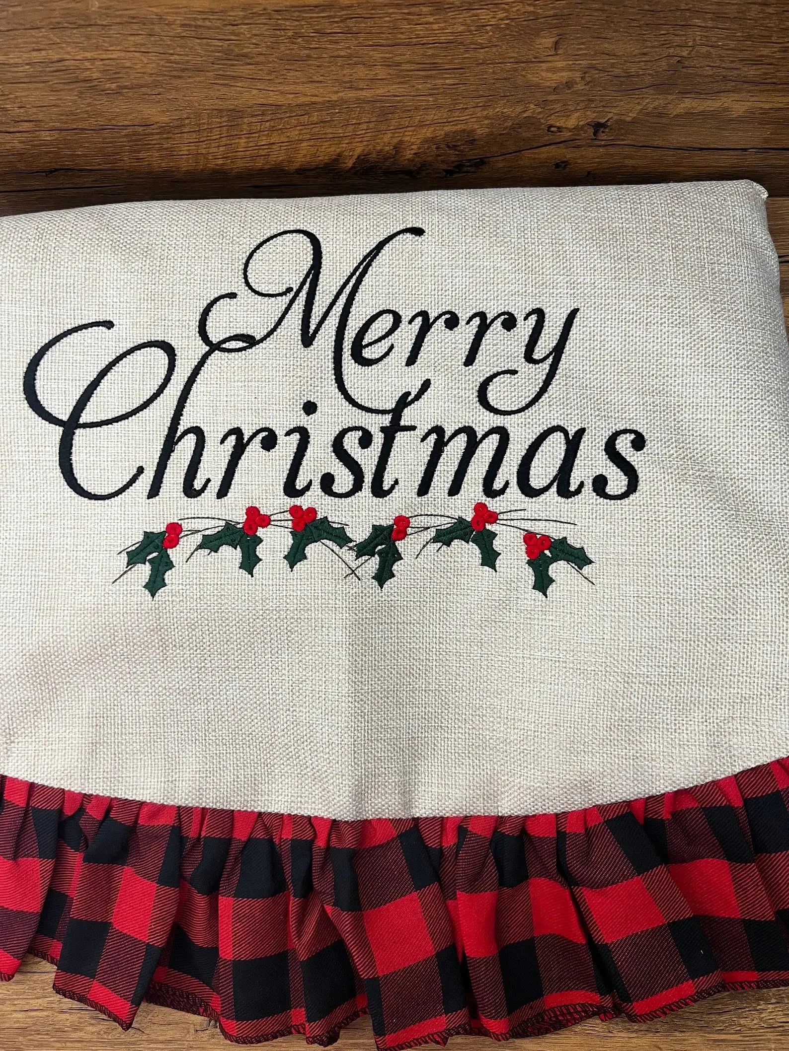 Personalizable Christmas Tree Skirts Pink Poodle Designz