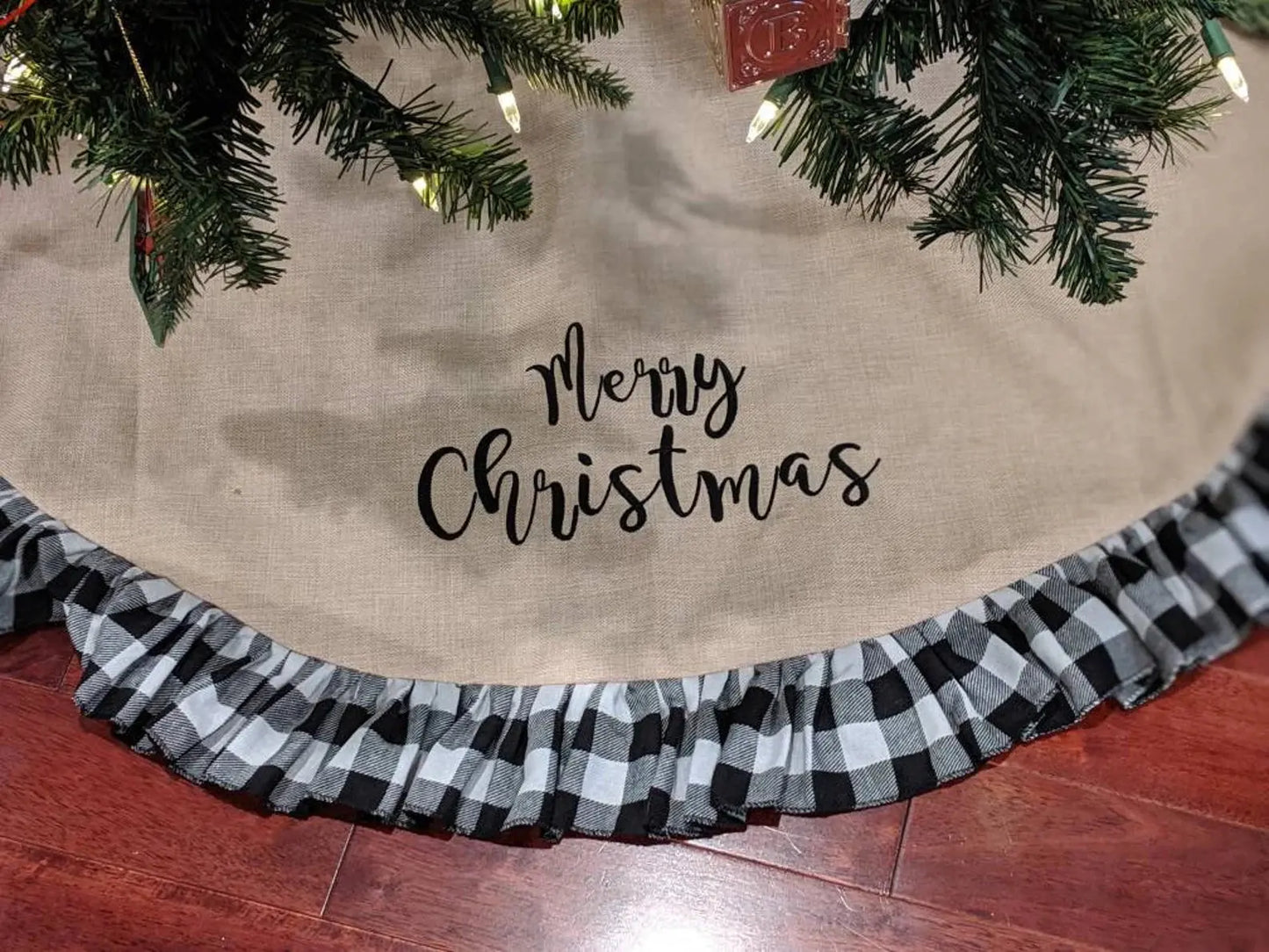 Personalizable Christmas Tree Skirts Pink Poodle Designz