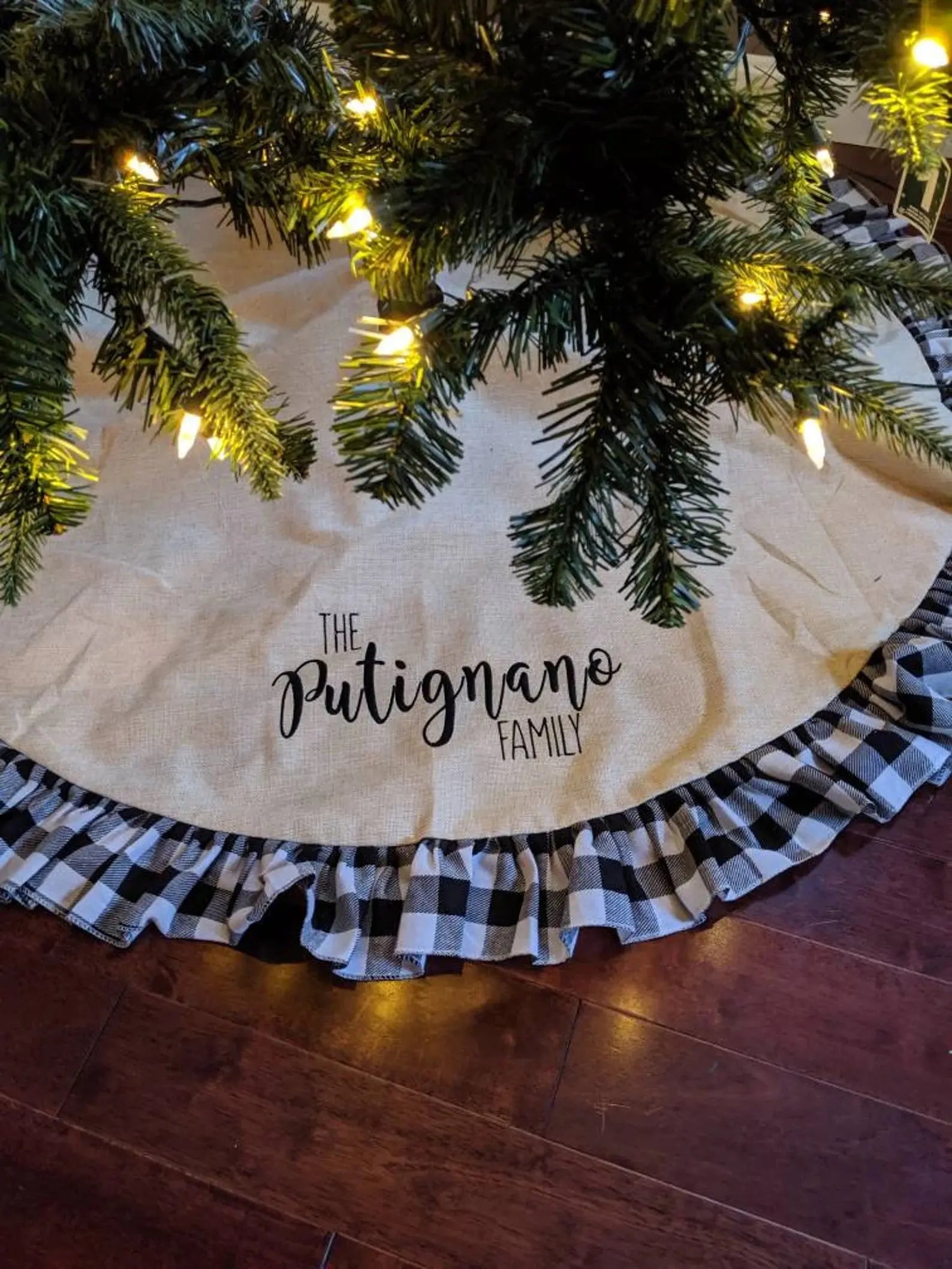 Personalizable Christmas Tree Skirts Pink Poodle Designz