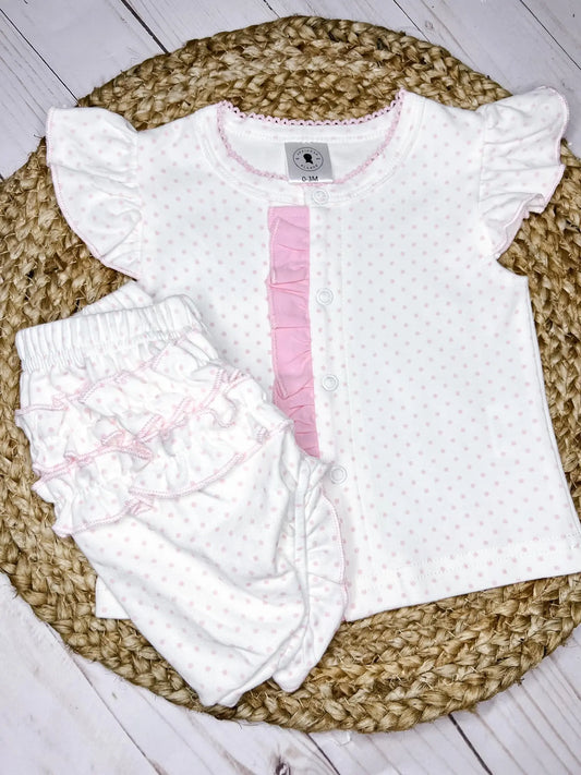 Pink Bitty Dot Diaper Set Adriana's Blanks