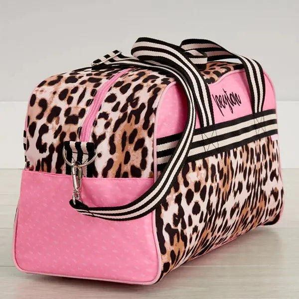 Pink Leopard Duffle Bag Pink Poodle Designz