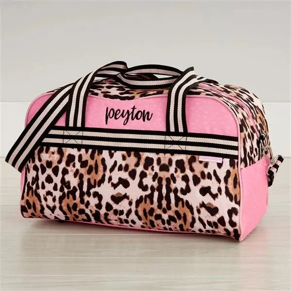 Pink Leopard Duffle Bag Pink Poodle Designz