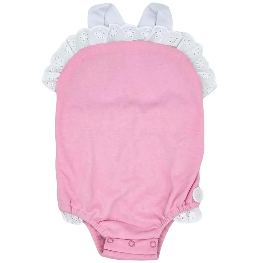 Pink Sunsuit With White Eyelet Trim Pink Poodle Designz