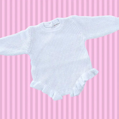 Preorder Infant Long Sleeve Knit Sweater Romper Pink Poodle Designz