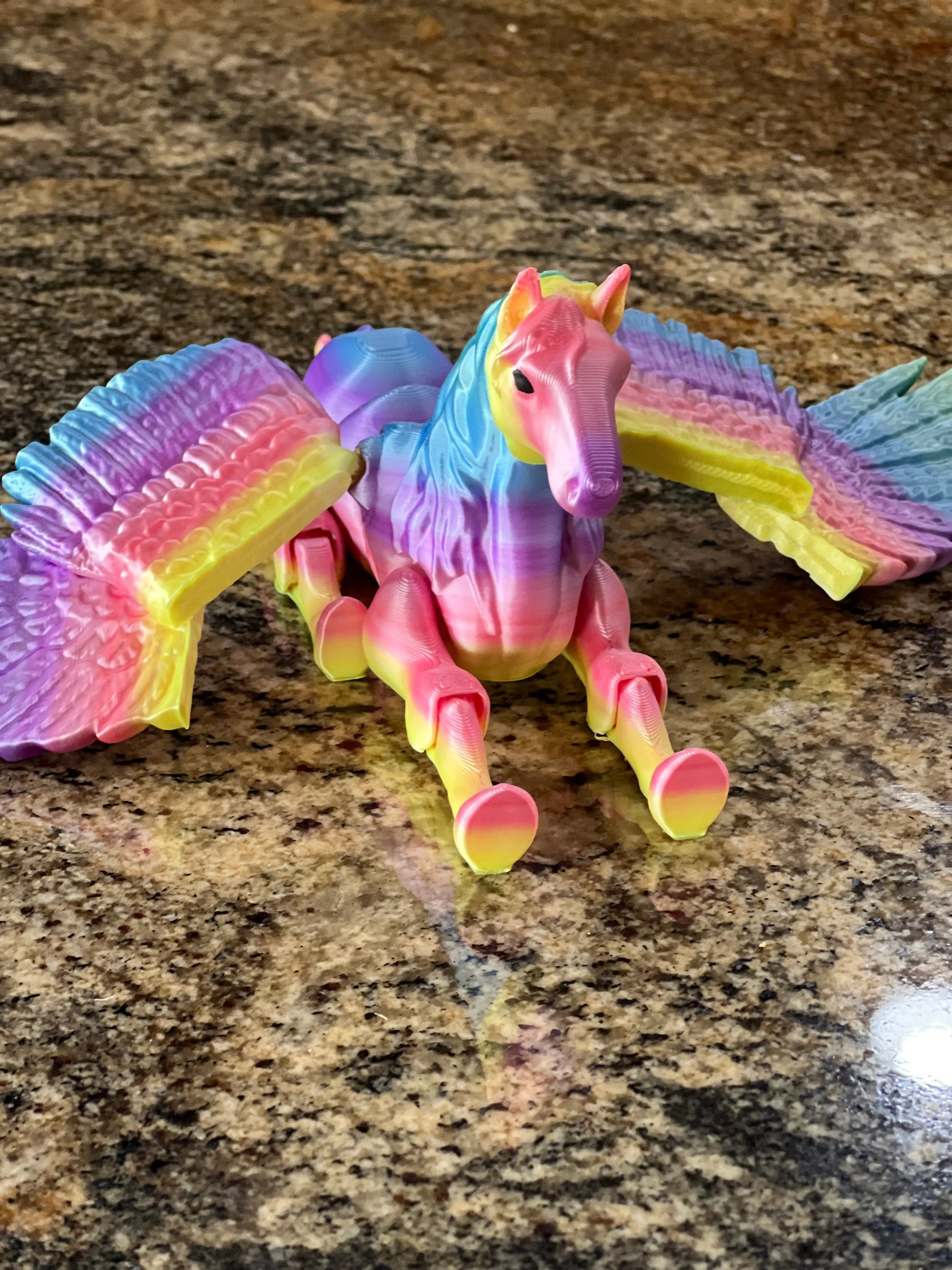 Rainbow Silk Flexi Pegasus Pink Poodle Designz